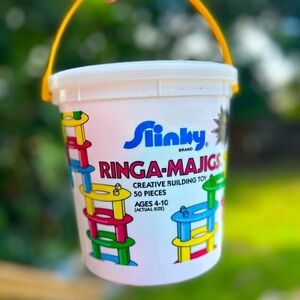 Vintage 1980s Slinky Ringa-Majigs Creative Building Set –Neon Construction Toy